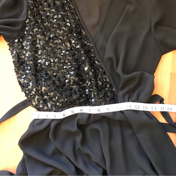 VINTAGE 80’s | Black Sequinned Holiday Party Cocktail Dress EUC Size Medium - Picture 17 of 17